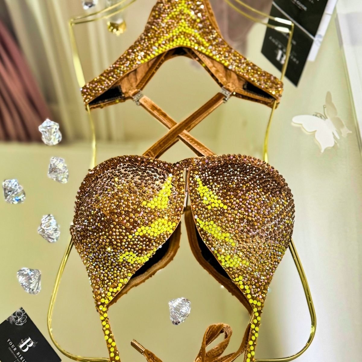 Gold electric yellow figure bikini